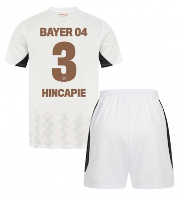 Bayer Leverkusen Piero Hincapie #3 Segunda Equipación Niños 2024-25 Manga Corta (+ Pantalones cortos)